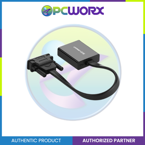 Ugreen MM108/40259 DVI Male To VGA Female Active Converter Black 30CM Black