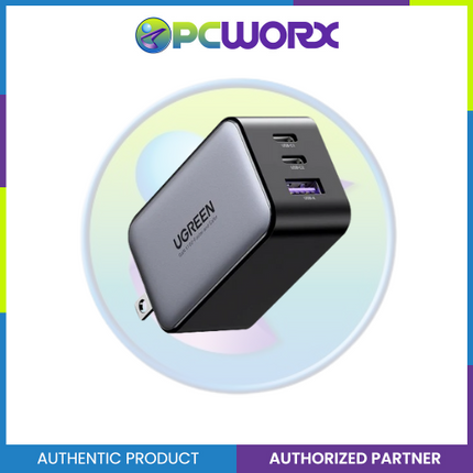 Ugreen CD244 10334GI USB-A+2*USB-C 65W GaN Tech Fast Charger Black