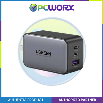 Ugreen CD244 10334GI USB-A+2*USB-C 65W GaN Tech Fast Charger Black