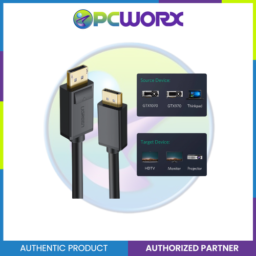 Ugreen DP102/10245 Display Port 1.2 Male to Male Cable 1.5Meter Black