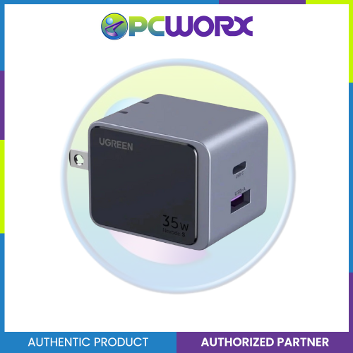 Ugreen X507/45222 Nexode S USB-A+USB-C 35W GaN Tech Fast Charger Gray