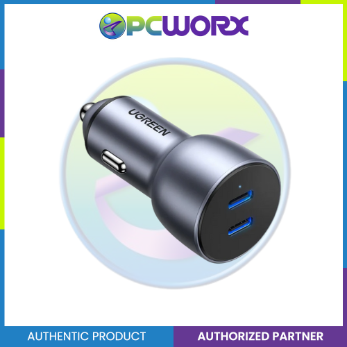 Ugreen CD213/70594 40W 2 Port USB Type C PD Car Charger Gray