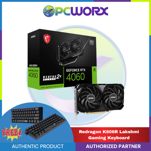 MSI NVIDIA® GeForce RTX™4060 VENTUS 2X BLACK 8G OC 128-bit GDDR6 Graphics Card