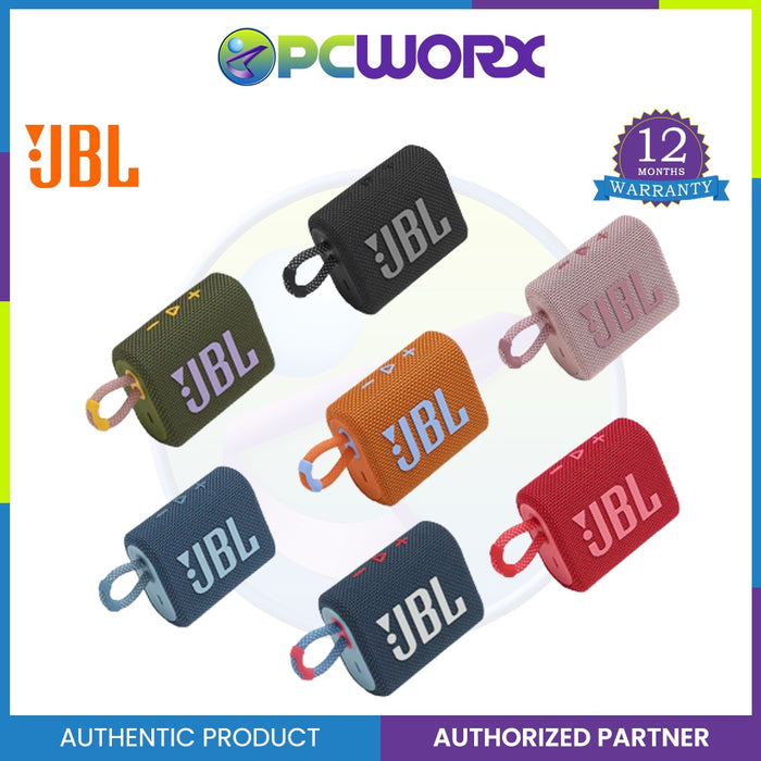 JBL Go 3 Grab & Go Portable, Waterproof, Bluetooth Speaker