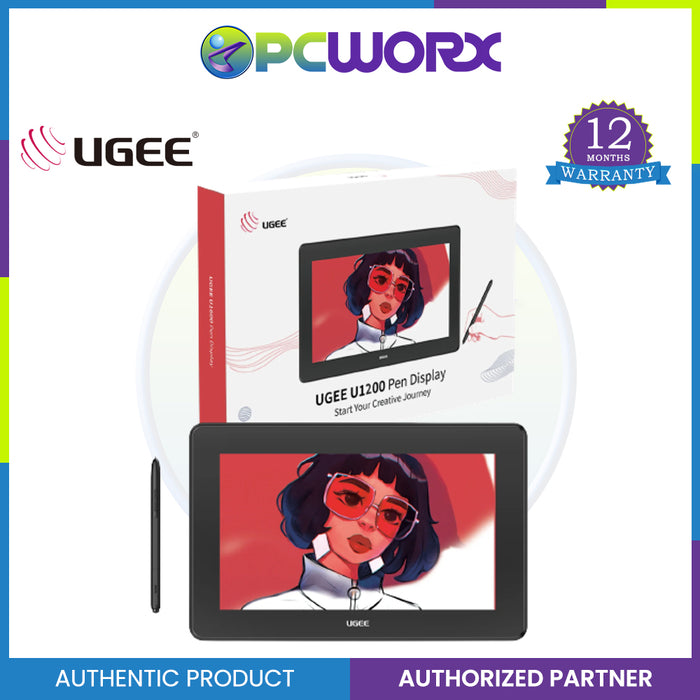 Ugee U-Series U1200, 263.2 x 148.1 mm, Stylus & other accessories included - Drawing Monitor