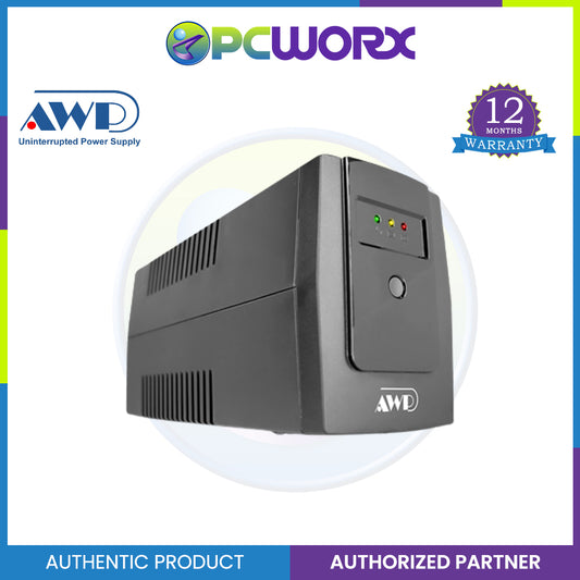 AWP AID1000 Aide 600W/1000VA UPS with AVR Uninterruptible Power Supply (4 Sockets)