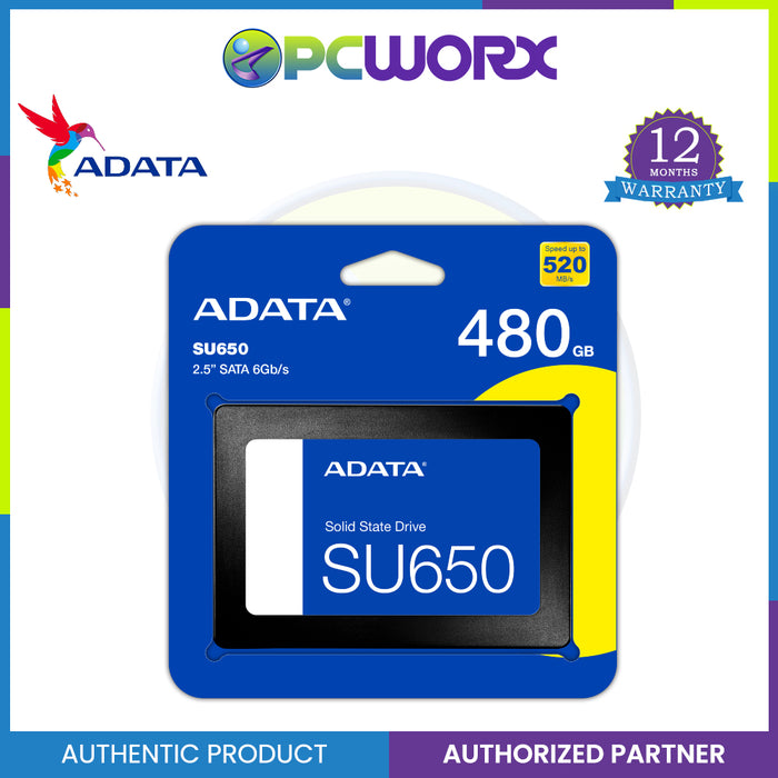 Adata SU650 Solid State Drive 120GB/240GB/480GB SATA 2.5 - New Packaging