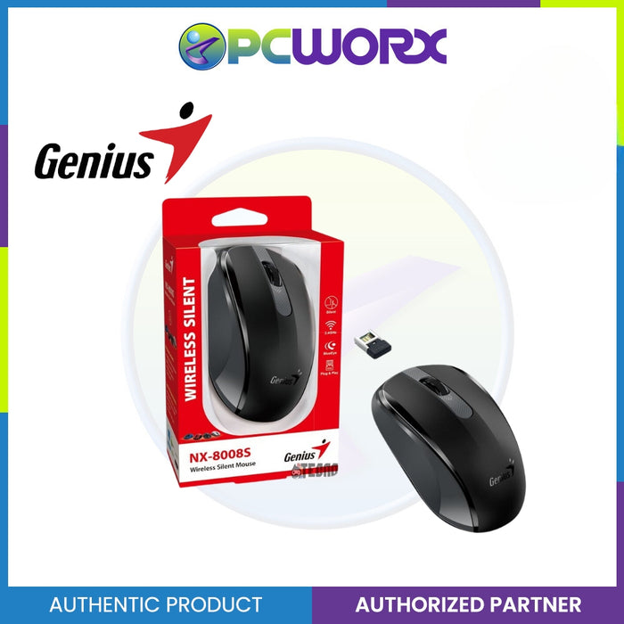 Genius NX-8008S Black Wireless Silent Mouse 2.4 GHz wireless Mouse | Wireless Mouse