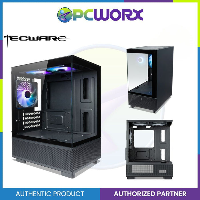 Tecware Infinity M2 Dual Tempered Glass mATX Case w/ 3x120mm ARGB Fans - Black | White