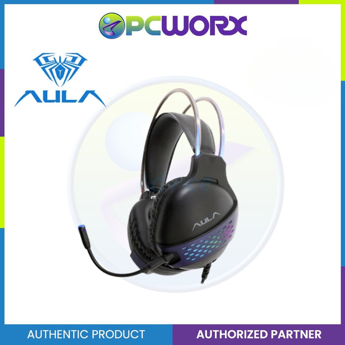 Aula S503 Wired Gaming Headset Head Beam Glow | HD Calling Lightweight Design for PC Laptops