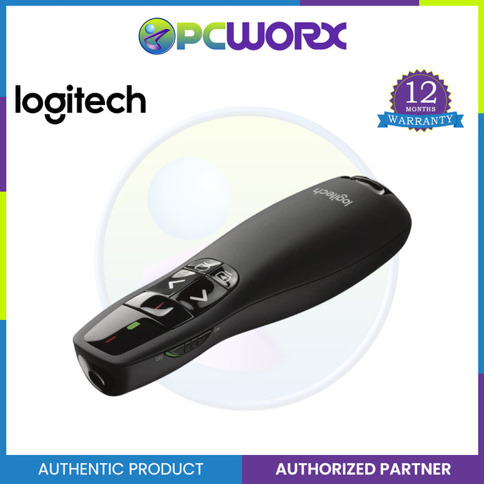 Logitech R400 2.4 GHz USB-Receiver Red Laser Pointer Wireless Presentation Remote