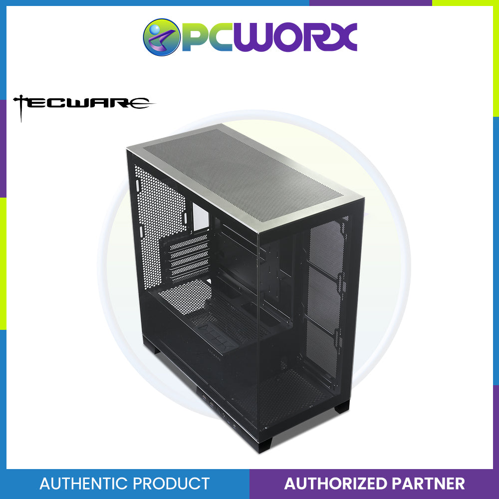 Tecware VX90M mATX Dual Tempered Glass Panoramic PC Case – PCWORX