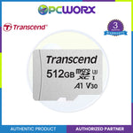 Transcend TS512GUSD300S-A 512GB microSDXC Class 10 UHS-1 U3 A1 V30 Memory Card