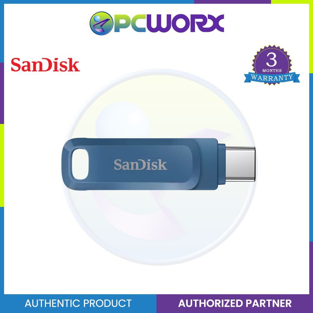 SanDisk 32GB Ultra Dual Drive Go USB Type-C Flash Drive - Black | Navy Blue