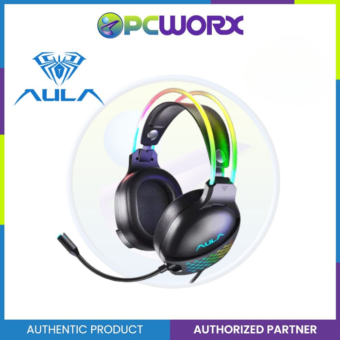 Aula S503 Wired Gaming Headset Head Beam Glow | HD Calling Lightweight Design for PC Laptops