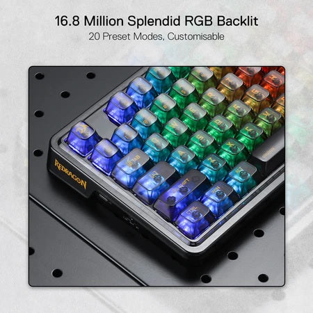 Redragon K649 Elf Pro Wireless Crystal 75% Gasket Hot-Swappable Mechanical Keyboard