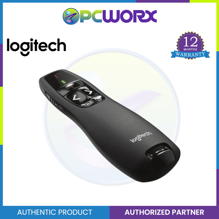 Logitech R400 2.4 GHz USB-Receiver Red Laser Pointer Wireless Presentation Remote