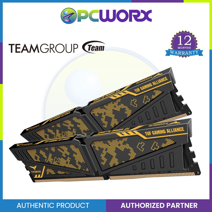 TEAM GROUP VULCAN TUF  8GB | 16GB | 32GB  3600 MHz DDR4 CL18 DDR4 DESKTOP BLACK YELLOW HEATSINK