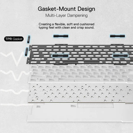 Redragon K649 Elf Pro Wireless Crystal 75% Gasket Hot-Swappable Mechanical Keyboard