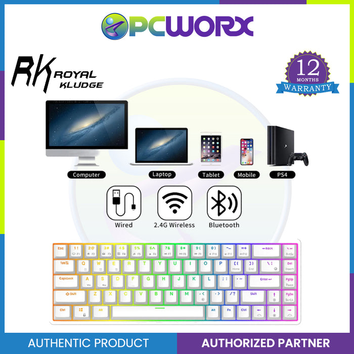 Royal Kludge RKG68 Tri-Mode RGB 68 Keys Hot Swappable Mechanical Gaming Keyboard