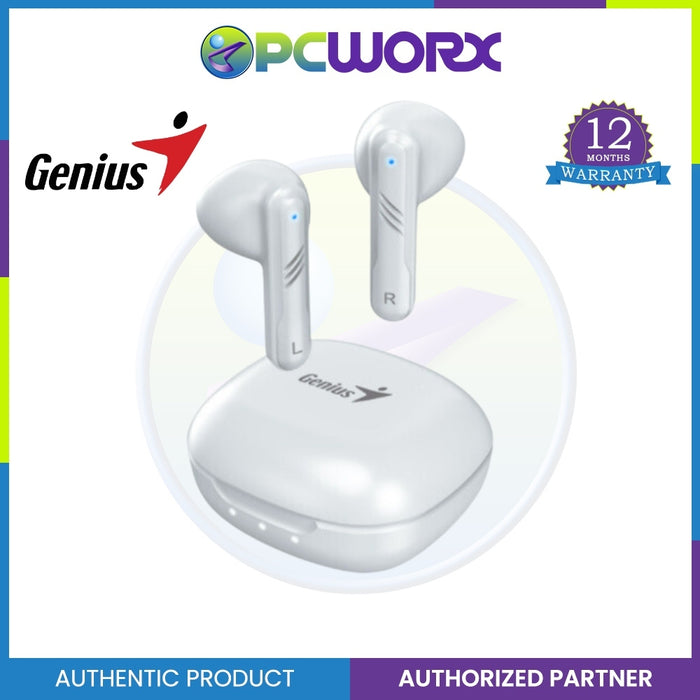 Genius HS-M905 Bluetooth 5.3 Earbuds (White | Light Purple) Bluetooth 5.3 | 3.7 V / 40 mAh