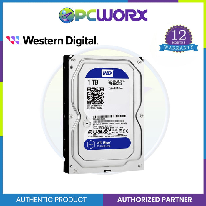 Western Digital WD10EZEX-00BBHA0 1TB 7200RPM 64MB SATA Hard Disk Blue | Wesrtern Digital 3.5 1TB HDD