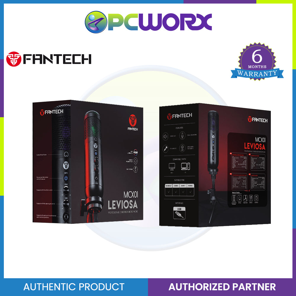Fantech MCX01 Leviosa Professional Condenser Microphone RGB Illumination with Mute Control