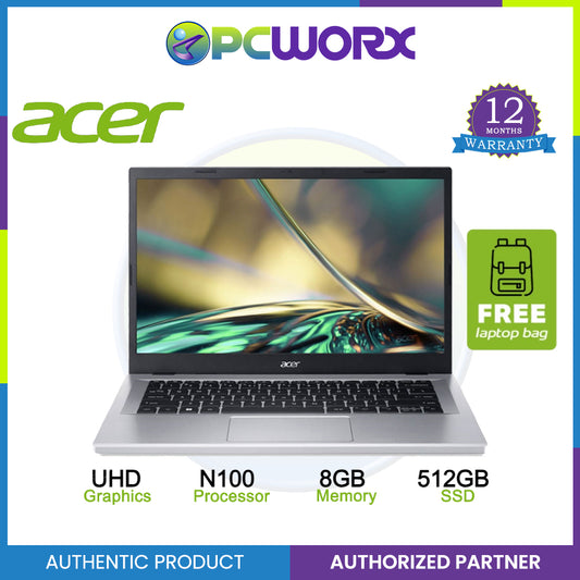 Acer Cons NB A314-36P-C6A6 | Intel N100 | 8GB | 512GB NVMe SSD | 14"HD | Intel UHD Graphics | Win 11