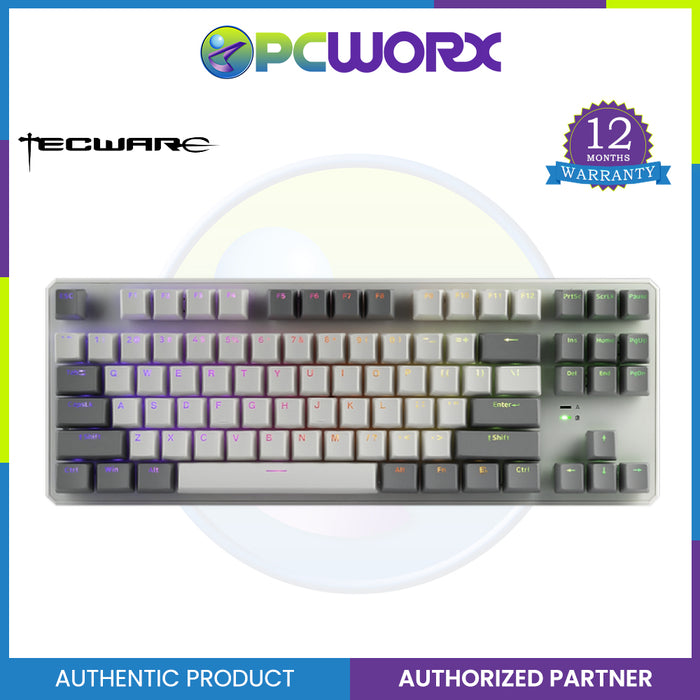 Tecware Phantom+ Elite 87-Keys RGB 3-Mode Mechanical Keyboard - White / Black