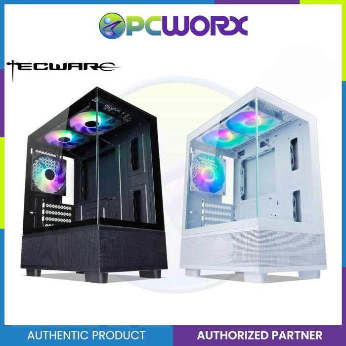 Tecware Infinity M2 Dual Tempered Glass mATX Case w/ 3x120mm ARGB Fans - Black | White