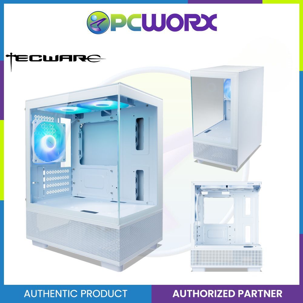Tecware Infinity M2 Dual Tempered Glass mATX Case w/ 3x120mm ARGB Fans - Black | White