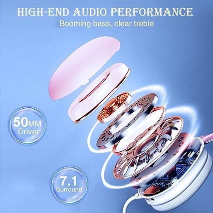 Aula S505 Wired Gaming Headset Black / Green RGB Rainbow Backlit Headphone