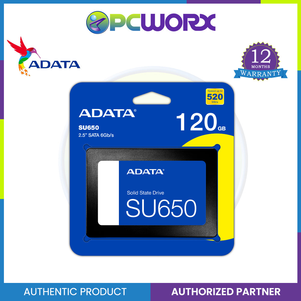 Adata SU650 Solid State Drive 120GB/240GB/480GB SATA 2.5 - New Packaging