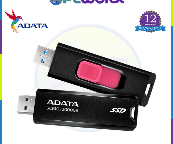 Adata SC610 1TB/2TB External SSD Stick, SuperSpeed USB Gen USB-A Solid State Flash