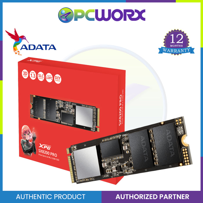 Adata XPG SX8200 Pro 1TB 3D NAND NVMe Gen3x4 PCIe M.2 2280 Solid State Drive R/W 3500/3000MB/s SSD