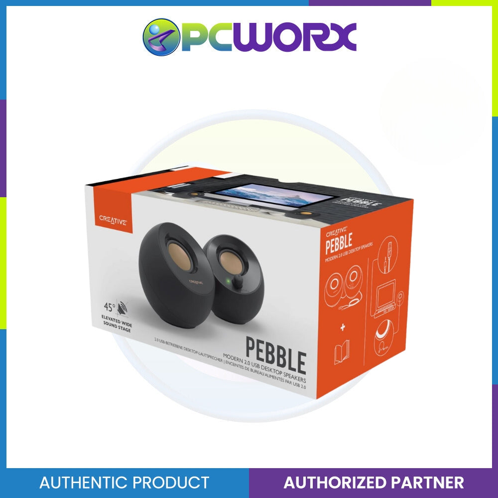 Creative MF1680 Speaker Pebble Plus WW-R BLACK / WHITE | Modern 2.0 USB Speaker | Creative Speaker