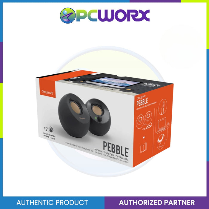 Creative MF1680 Speaker Pebble Plus WW-R BLACK / WHITE | Modern 2.0 USB Speaker | Creative Speaker