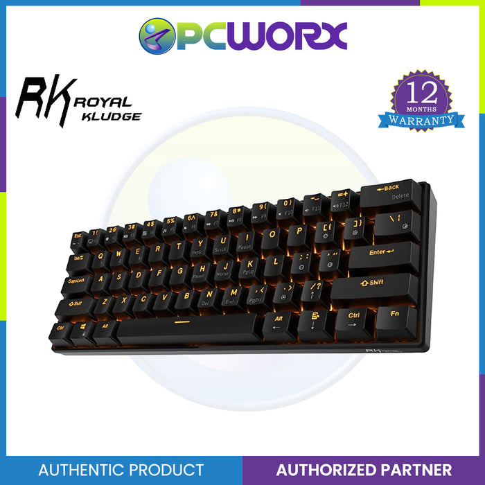 Royal Kludge RK61 Wired 60% - Tri-Mode Mechanical Keyboard RGB Backlit Ultra-Compact Hot-Swappable