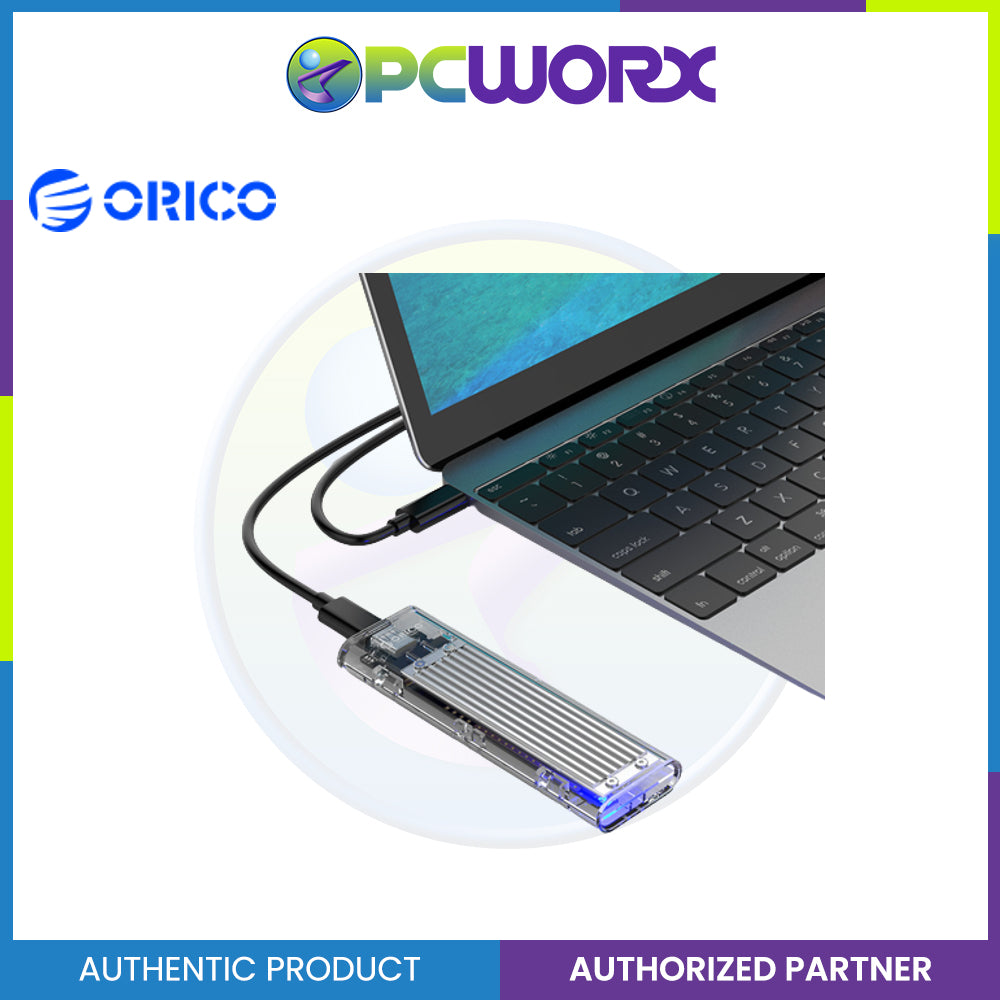 ORICO NVME M.2 to Type-C USB3.1 Gen2 10Gbps Transparent External Solid State Drive Adapter Enclosure