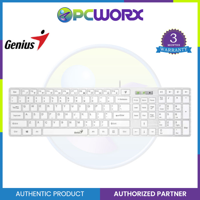 Genius Keyboard Slim Star 126 wired, USB, multimedia, 104 keys, White