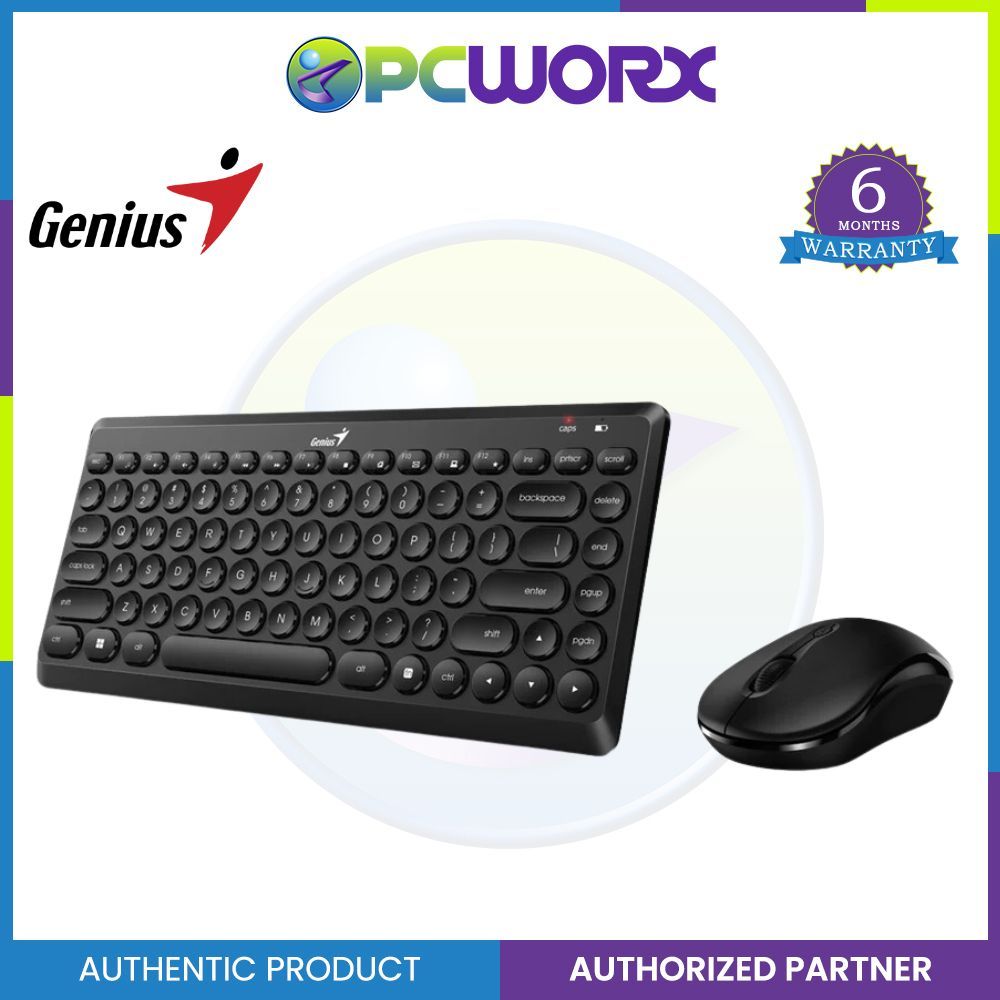 Genius LuxeMate Q8000 Stylish Wireless Keyboard & Mouse Combo - Black