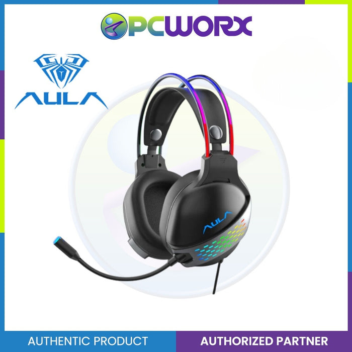 Aula S503 Wired Gaming Headset Head Beam Glow | HD Calling Lightweight Design for PC Laptops