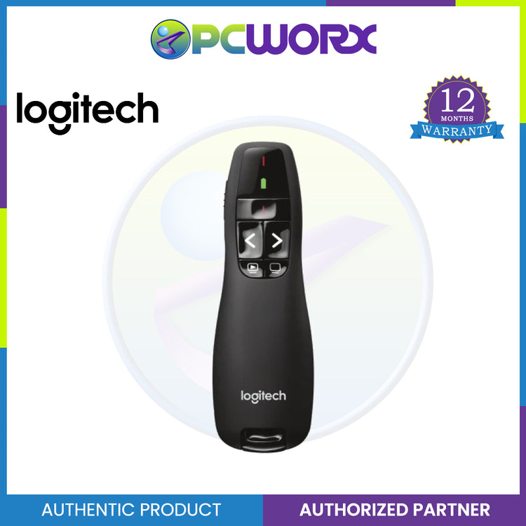 Logitech R400 2.4 GHz USB-Receiver Red Laser Pointer Wireless Presenta ...