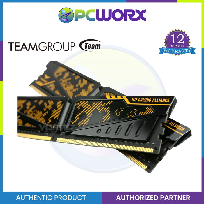 TEAM GROUP VULCAN TUF  8GB | 16GB | 32GB  3600 MHz DDR4 CL18 DDR4 DESKTOP BLACK YELLOW HEATSINK