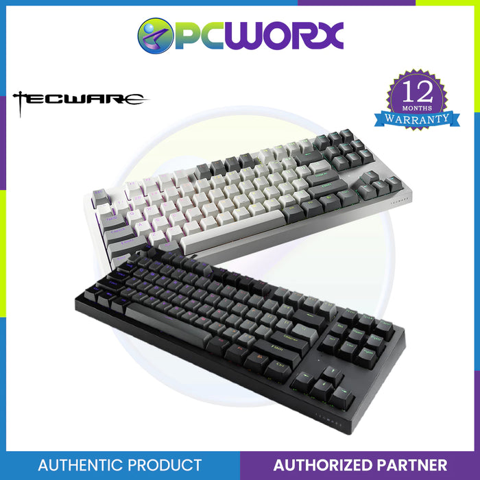 Tecware Phantom+ Elite 87-Keys RGB 3-Mode Mechanical Keyboard - White / Black