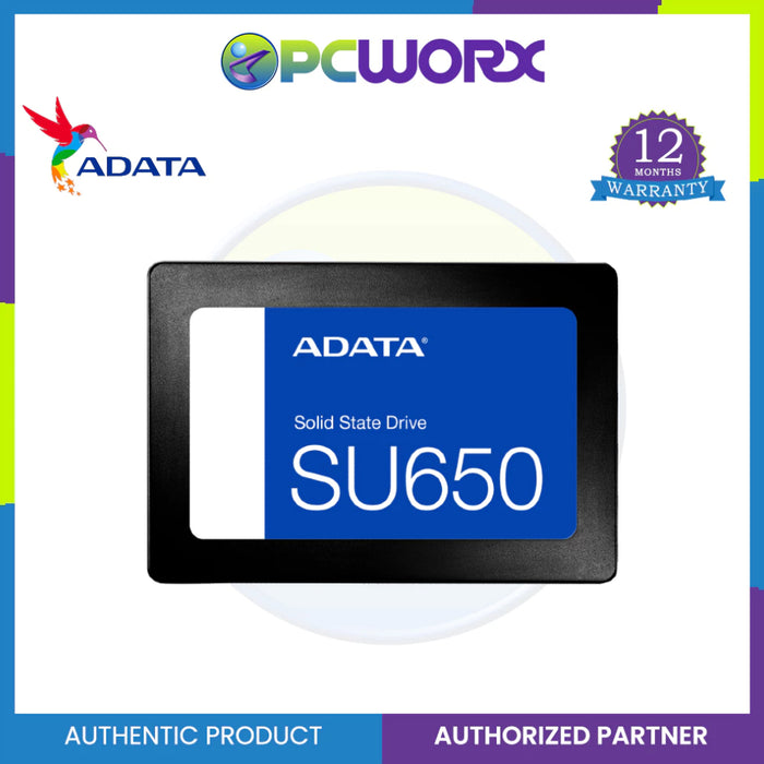 Adata SU650 Solid State Drive 120GB/240GB/480GB SATA 2.5 - New Packaging