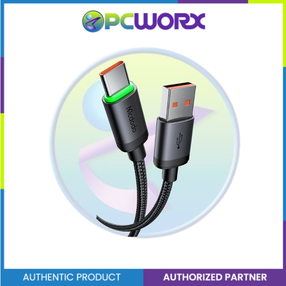 Mcdodo CA-3960 USB-A to USB-C Cable with Charging Light 1m Black