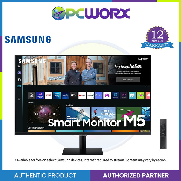 Samsung Smart Monitor 27" M5 Fhd Wi-Fi Bt Pc With Built In Speaker 27inch Tv Apps