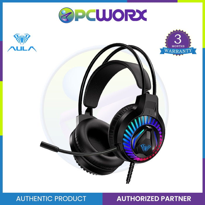 AULA S605 Gaming Headset Computer Headphone 360°Microphone Noise reduction Colorful Breathing Light