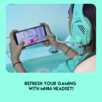 Fantech Valor MH86 Multi Platform Gaming Headset Foldable Microphone Adjustable Headband Mint Green